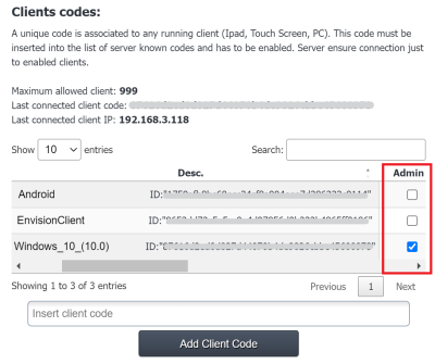 Admin Configuration