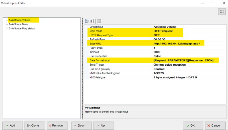 Volume Virtual Input