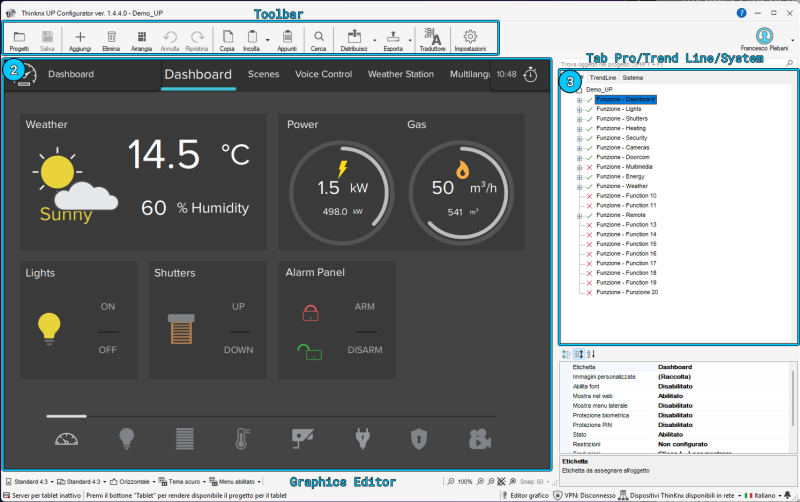 Thinknx Configurator interface