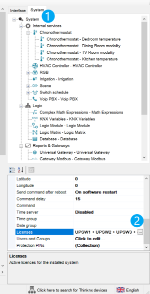 Accessing the license editor