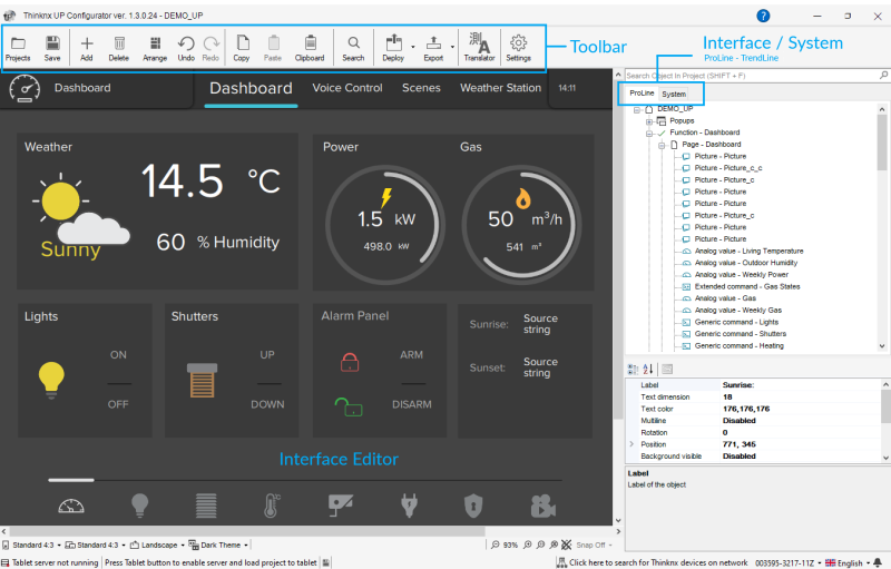 ThinKnx Configurator's Interface