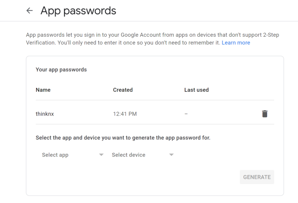 Google Account Settings