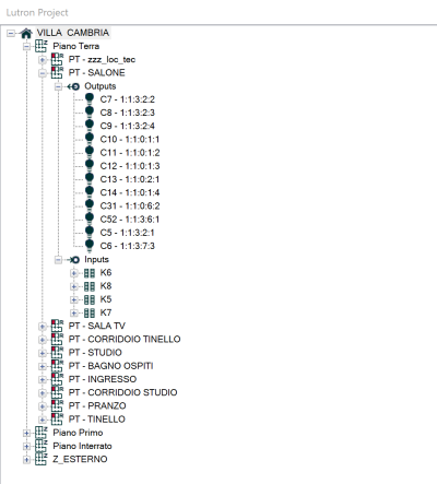 Lutron Project Tree