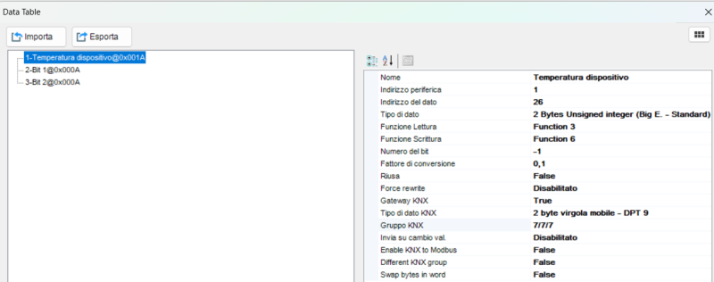 Gateway modbus