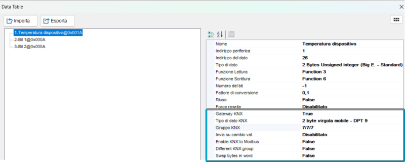 Gateway modbus