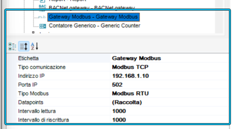 Gateway modbus