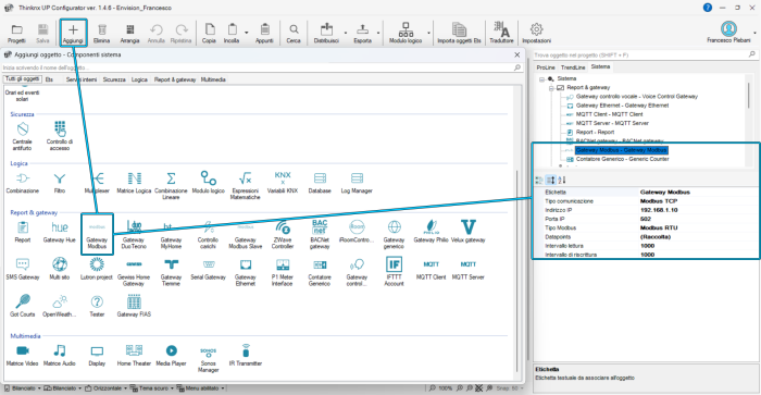 Gateway modbus