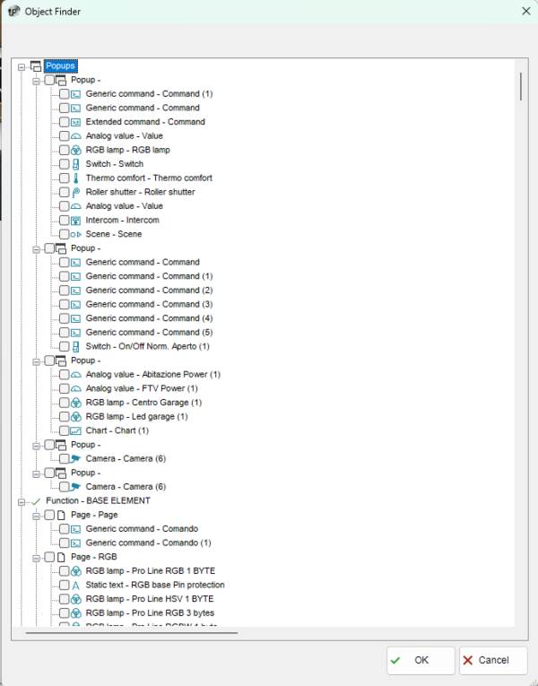 Multi sito - Selezione oggetti dal sito