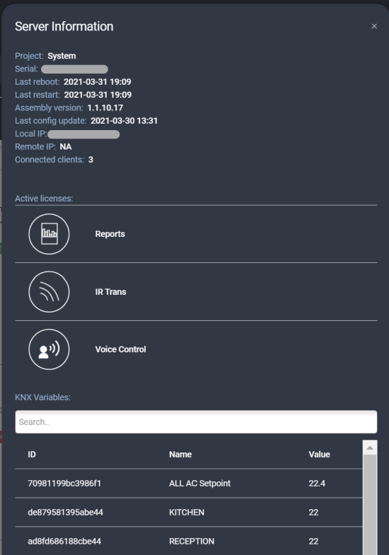  Server Information