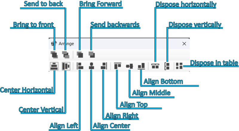 Arrange objects tool 