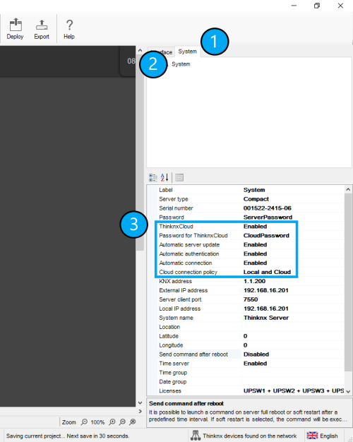 Configuring cloud inside configurator