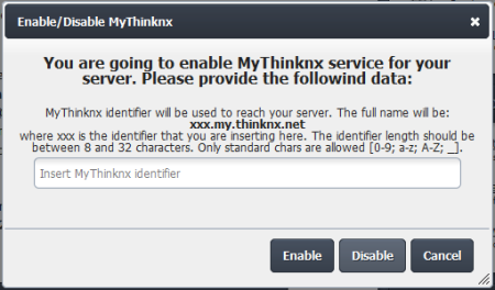 Enable myThinknx ID 