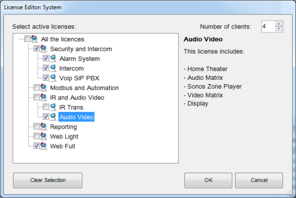 Licenses editor Licenses editor