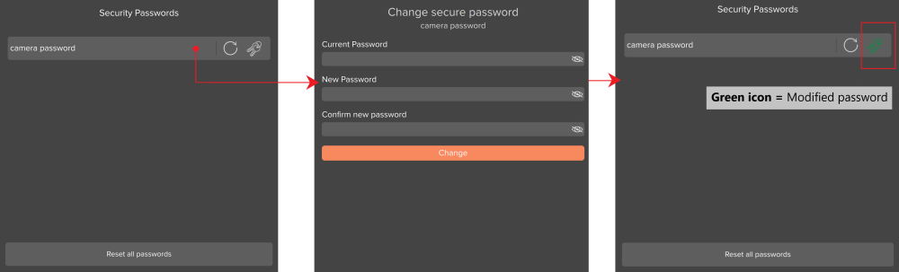  Change passwords from UI
