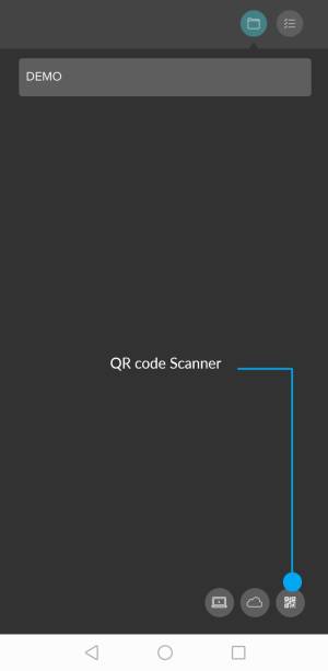 QR Code button on client application