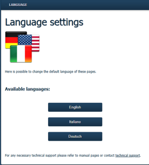 Impostazione della lingua Impostazione della lingua