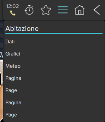 Menu delle pagine Menu delle pagine