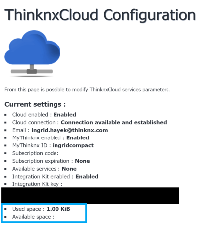 Enable Thinknx Cloud on server 