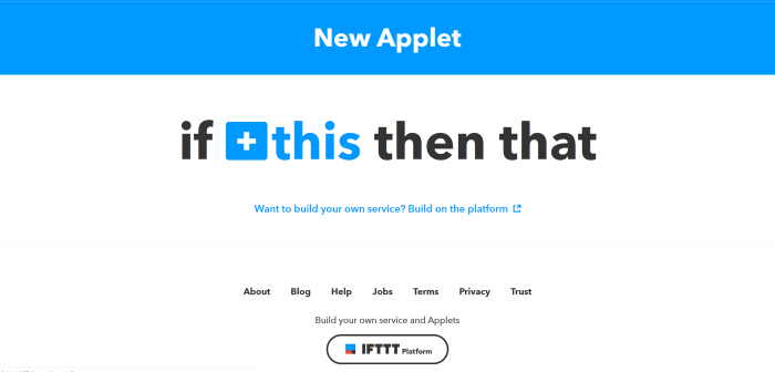 Click on IFTTT + This