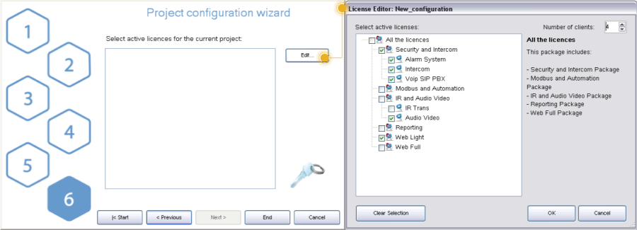 Step 6: project active licenses editor